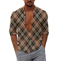 Мажи Обични Долги Ракави Пролет Лето Превртување На Вратот 3д Печатени Кошули Модни Маици Со Врвни Блузи Маици Со Кратки Ракави За Мажи Лесна Кошула Со Долги Ракави