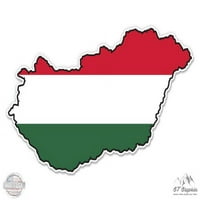 Унгарија Мапа Знаме Земја Форма-8 Винил Налепница - За Автомобил Лаптоп Јас-Рампа - Водоотпорен Налепница