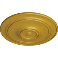 1 4 OD 1 8 P Мал класичен медалјон на таванот, рачно насликано iridescent злато