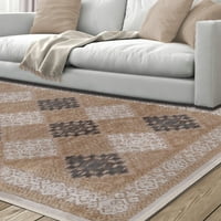 Супериорен килим за ориентална област Дрискол, крем од слонова коска, 4 '6'