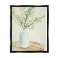 Tupleple Industries Tranquil Botanical Life Life Painting Jet Black Flooting Framed Canvas Print wallид уметност, дизајн од