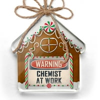 Украс Печатени Еднострани Предупредување Хемичар На Работа Гроздобер Забава Работа Знак Божиќ Неонблонд