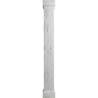 Ekena Millwork 10 W 12'H Pecky Cypress Endurathane Fau Wood Wood Non-Tapered Square Column Wrap со стандарден капитал и база