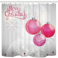 Божиќен Подарок Божиќна Топка Со Снежни Врнежи За Нова Година Полиестер Ткаенина Бања Туш Завеса