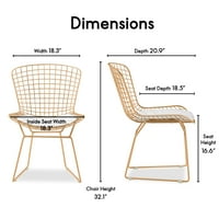 Ел Декор Холи Средината На Векот Модерни Метални Столици За Јадење Со Подлога За Седишта, Злато