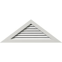 Ekena Millwork 76 W 1 8 H Триаголник Гејбл Вентилак Функционален, ПВЦ Гејбл отвор со 1 4 рамка за рамна трим