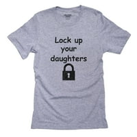 Заклучете ги ќерките - Класично заклучување без клуч за сива маица за мажи